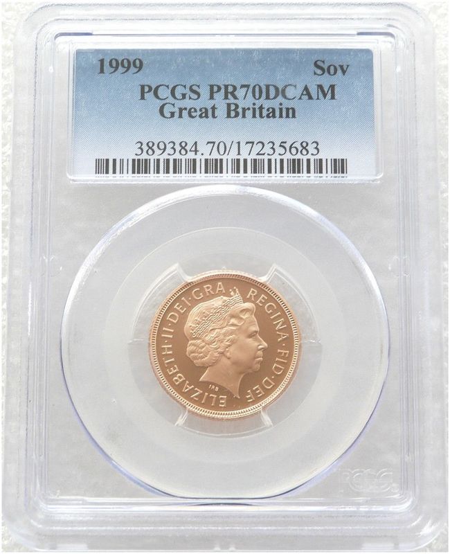 1999 St George and the Dragon Full Sovereign Gold Proof Coin PCGS PR70 DCAM