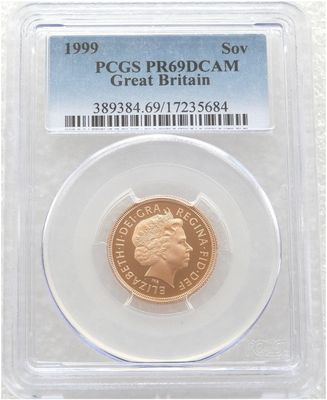 1999 St George and the Dragon Full Sovereign Gold Proof Coin PCGS PR69 DCAM