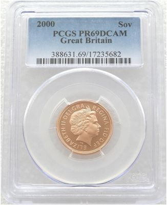 2000 St George and the Dragon Full Sovereign Gold Proof Coin PCGS PR69 DCAM