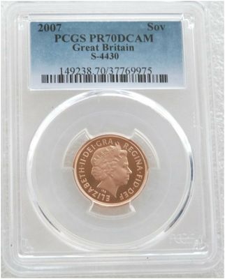 2007 St George and the Dragon Full Sovereign Gold Proof Coin PCGS PR70 DCAM