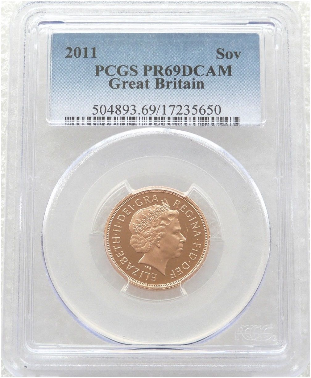 2011 St George and the Dragon Full Sovereign Gold Proof Coin PCGS PR69 DCAM