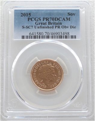 2015 St George and the Dragon Full Sovereign Gold Proof Coin PCGS PR70 DCAM Mint Error Mule