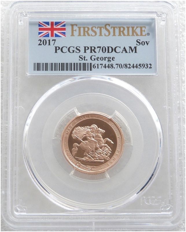 2017 Pistrucci Full Sovereign Gold Proof Coin PCGS PR70 DCAM First Strike