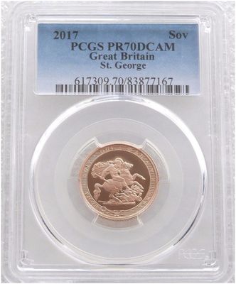 2017 Pistrucci Full Sovereign Gold Proof Coin PCGS PR70 DCAM