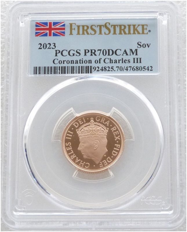2023 King Charles III Coronation Full Sovereign Gold Proof Coin PCGS PR70 DCAM First Strike