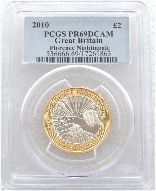 2010 Florence Nightingale £2 Silver Proof Coin PCGS PR69 DCAM