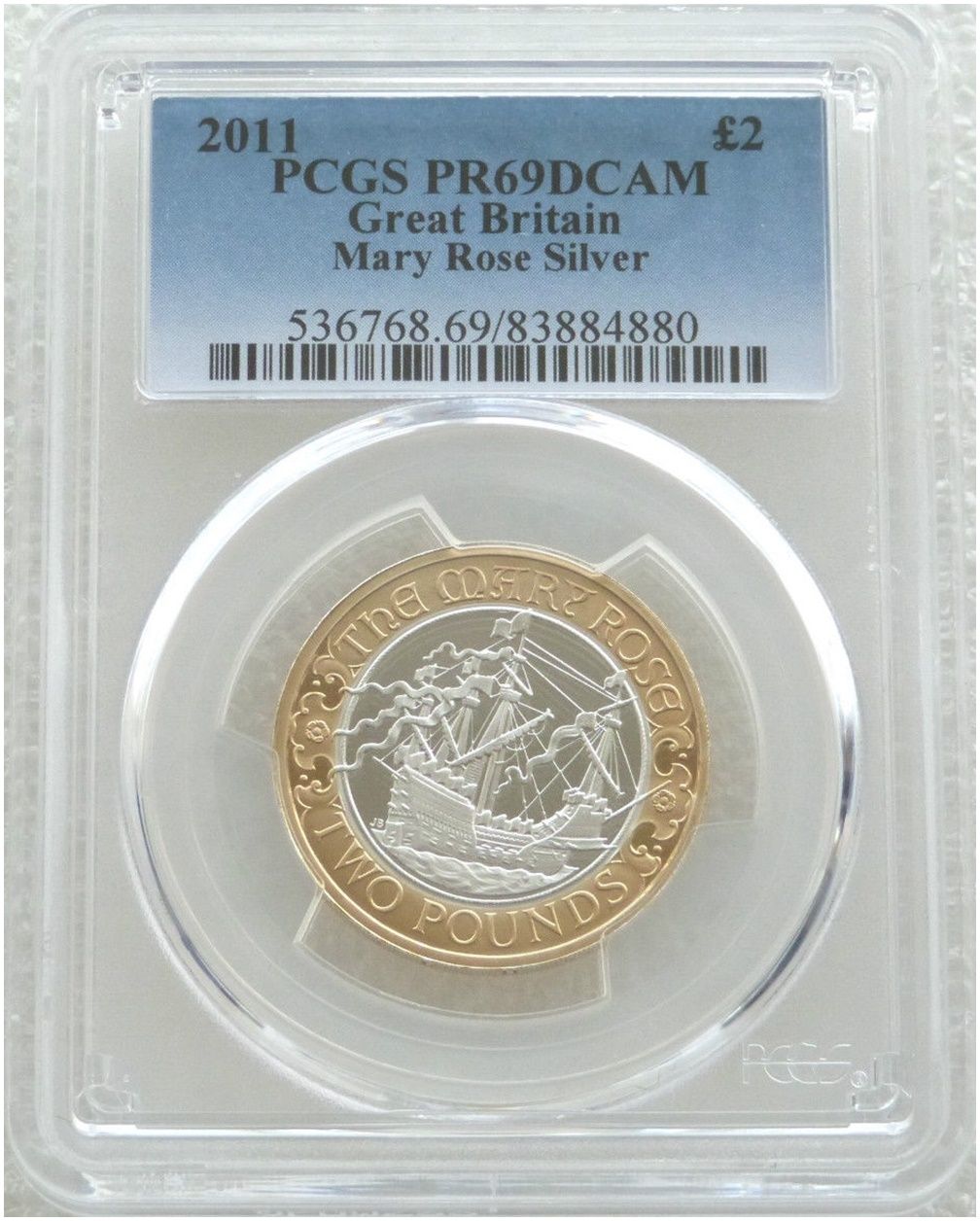 2011 Mary Rose £2 Silver Proof Coin PCGS PR69 DCAM