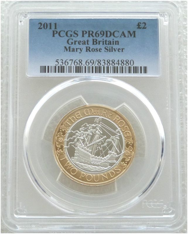 2011 Mary Rose £2 Silver Proof Coin PCGS PR69 DCAM