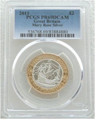 2011 Mary Rose £2 Silver Proof Coin PCGS PR69 DCAM