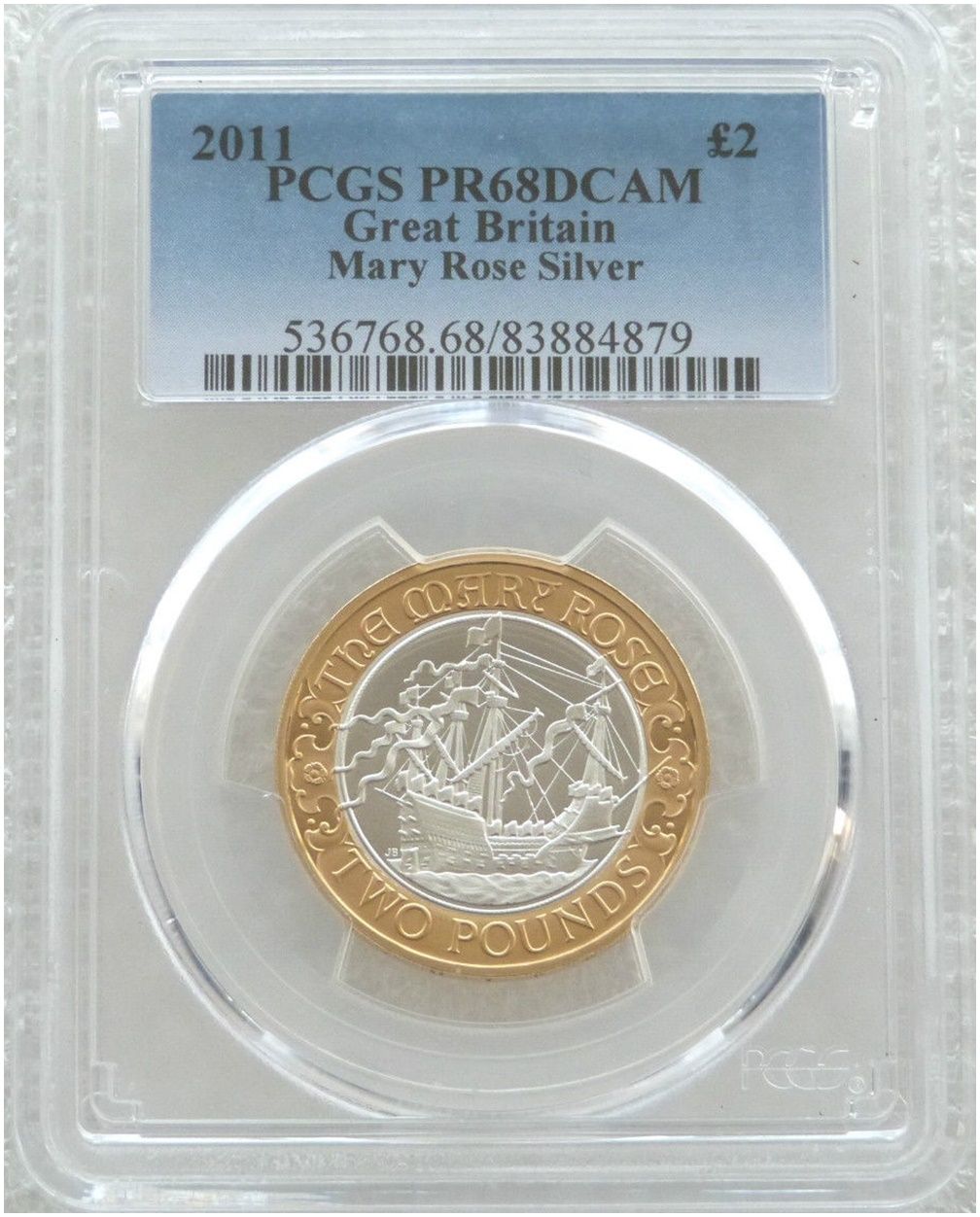 2011 Mary Rose £2 Silver Proof Coin PCGS PR68 DCAM