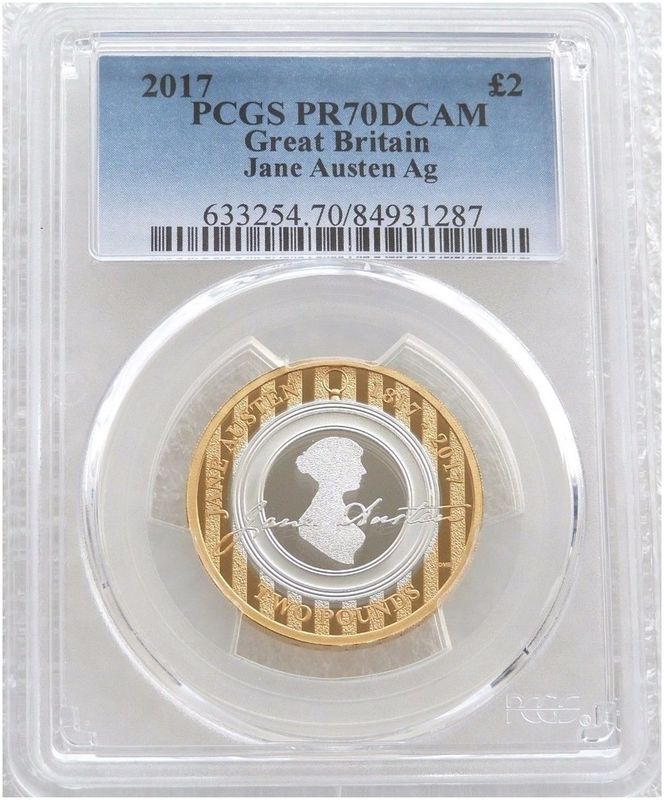 2017 Jane Austen £2 Silver Proof Coin PCGS PR70 DCAM