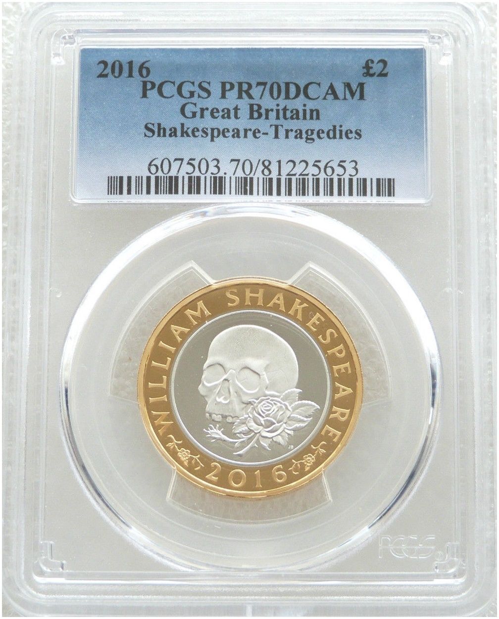 2016 William Shakespeare Tragedies £2 Silver Proof Coin PCGS PR70 DCAM