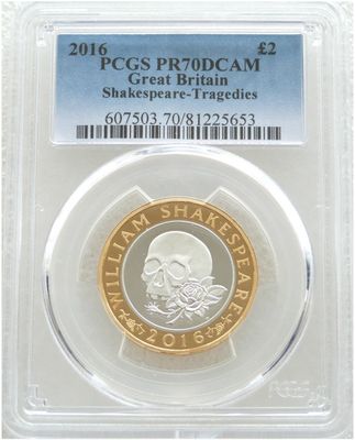 2016 William Shakespeare Tragedies £2 Silver Proof Coin PCGS PR70 DCAM