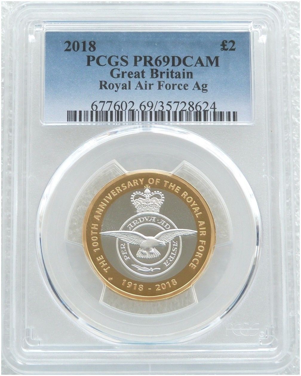 2018 Royal Air Force RAF Emblem £2 Silver Proof Coin PCGS PR69 DCAM