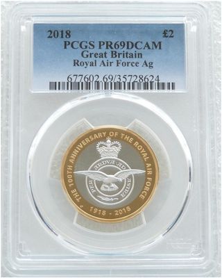 2018 Royal Air Force RAF Emblem £2 Silver Proof Coin PCGS PR69 DCAM
