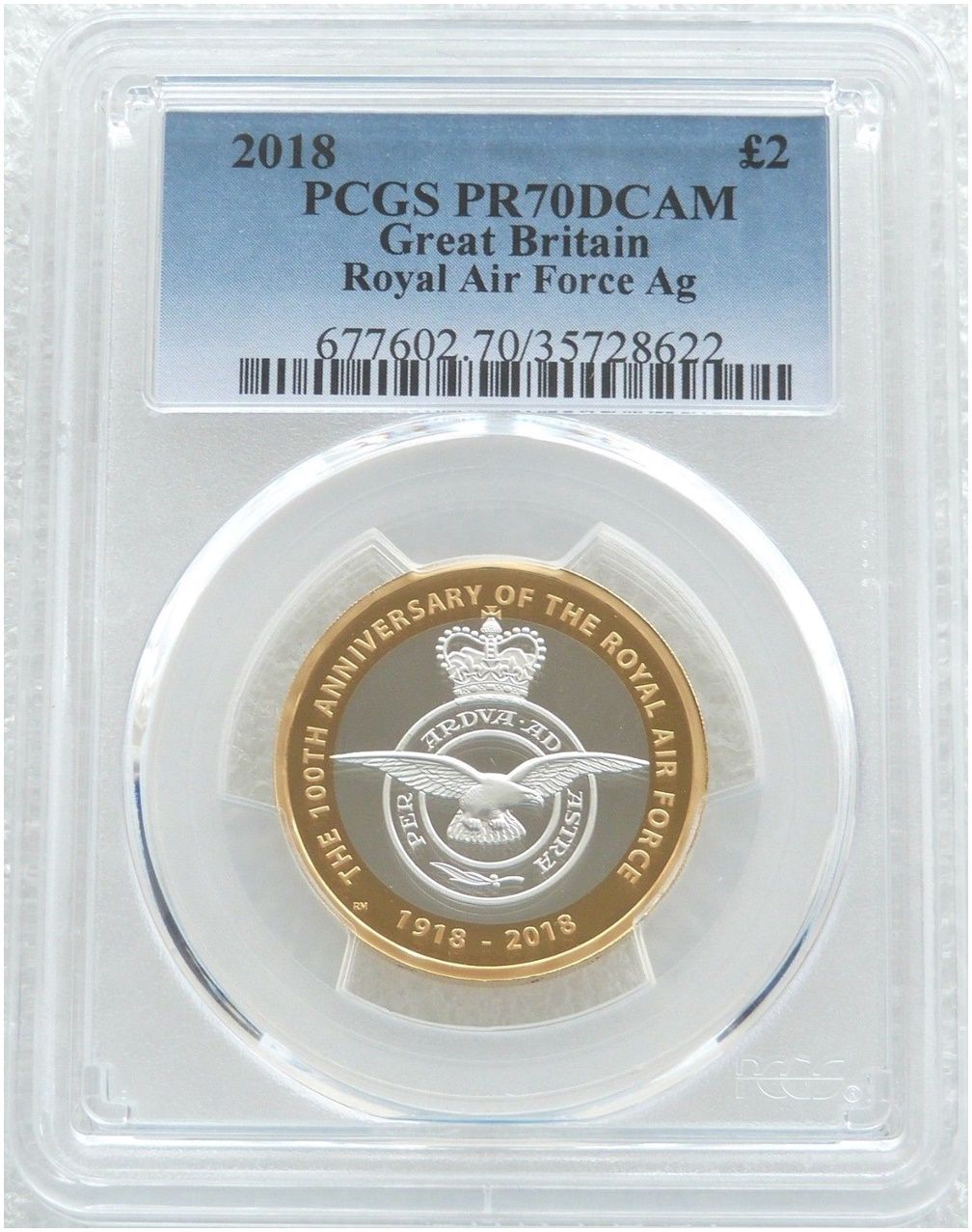 2018 Royal Air Force RAF Emblem £2 Silver Proof Coin PCGS PR70 DCAM