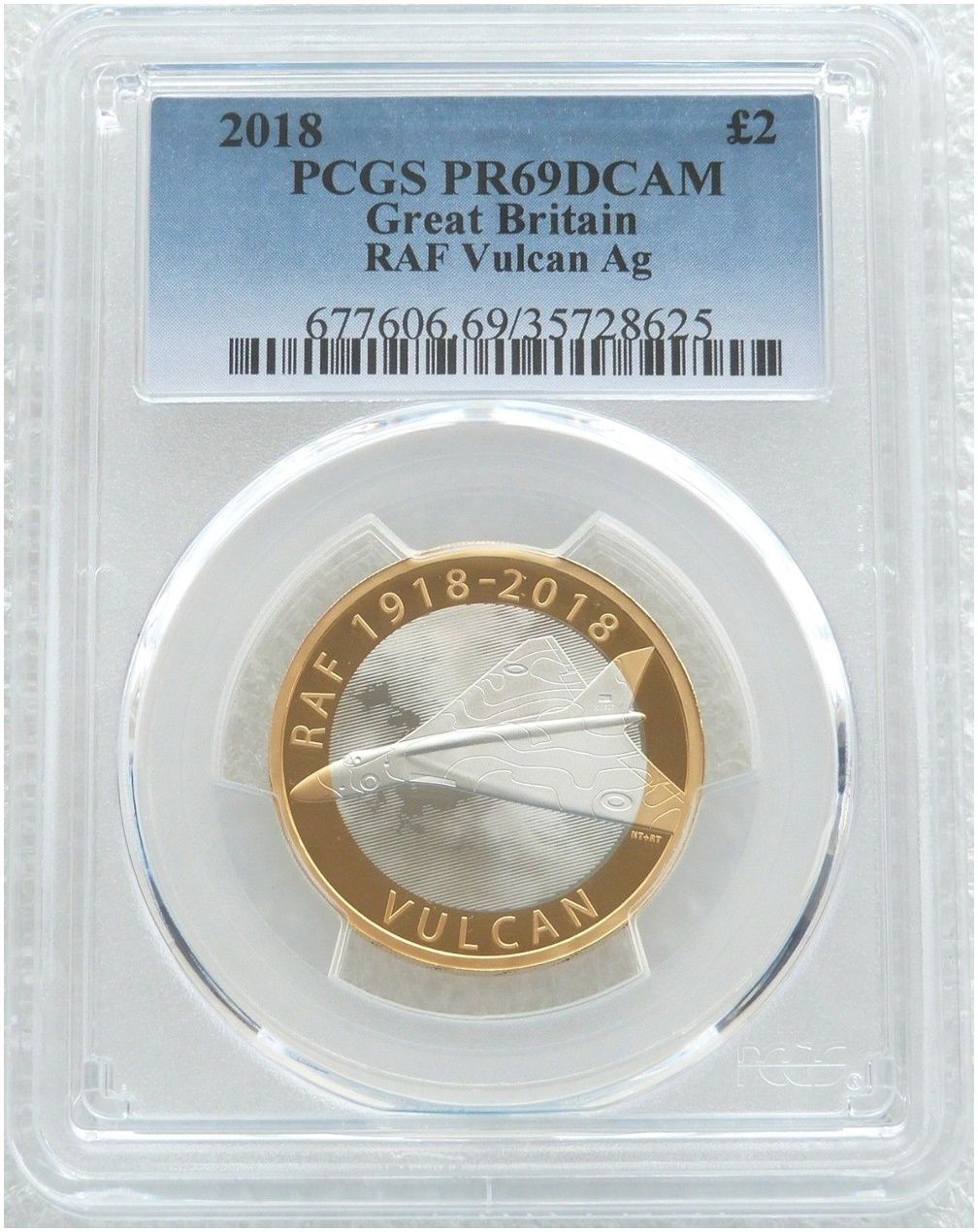 2018 Royal Air Force RAF Vulcan £2 Silver Proof Coin PCGS PR69 DCAM