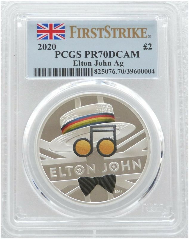 2020 Music Legends Elton John £2 Silver Proof 1oz Coin PCGS PR70 DCAM First Strike