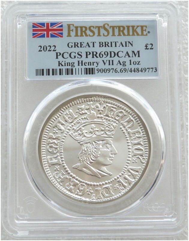 2022 British Monarchs King Henry VII £2 Silver Proof 1oz Coin PCGS PR69 DCAM First Strike