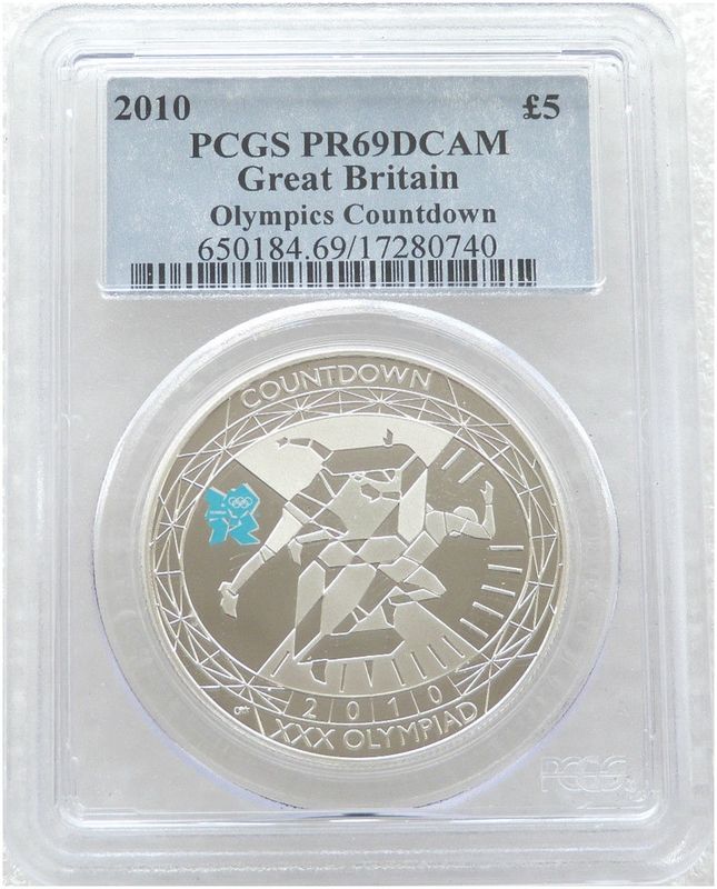 2010 London Olympic Games Countdown £5 Silver Proof Coin PCGS PR69 DCAM