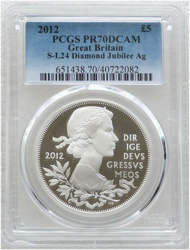 2012 Diamond Jubilee £5 Silver Proof Coin PCGS PR70 DCAM