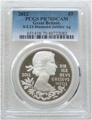2012 Diamond Jubilee £5 Silver Proof Coin PCGS PR70 DCAM
