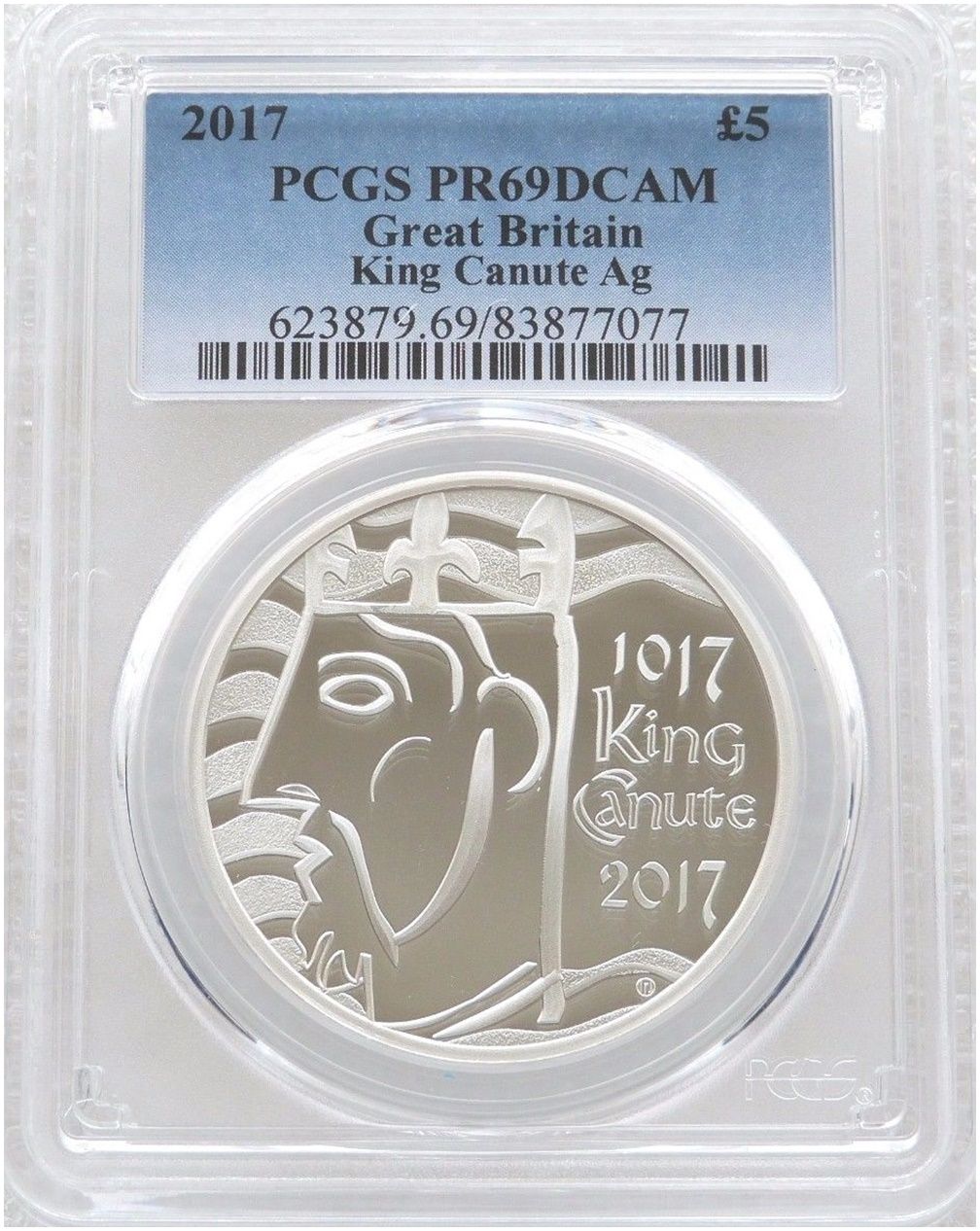 2017 King Canute Coronation £5 Silver Proof Coin PCGS PR69 DCAM