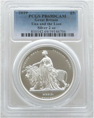 2019 Great Engravers Una and the Lion £5 Silver Proof 2oz Coin PCGS PR69 DCAM