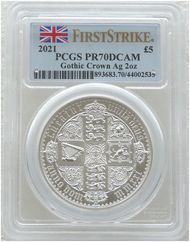 2021 Great Engravers Gothic Crown £5 Silver Proof 2oz Coin PCGS PR70 DCAM First Strike