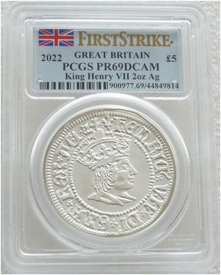 2022 British Monarchs King Henry VII £5 Silver Proof 2oz Coin PCGS PR69 DCAM First Strike