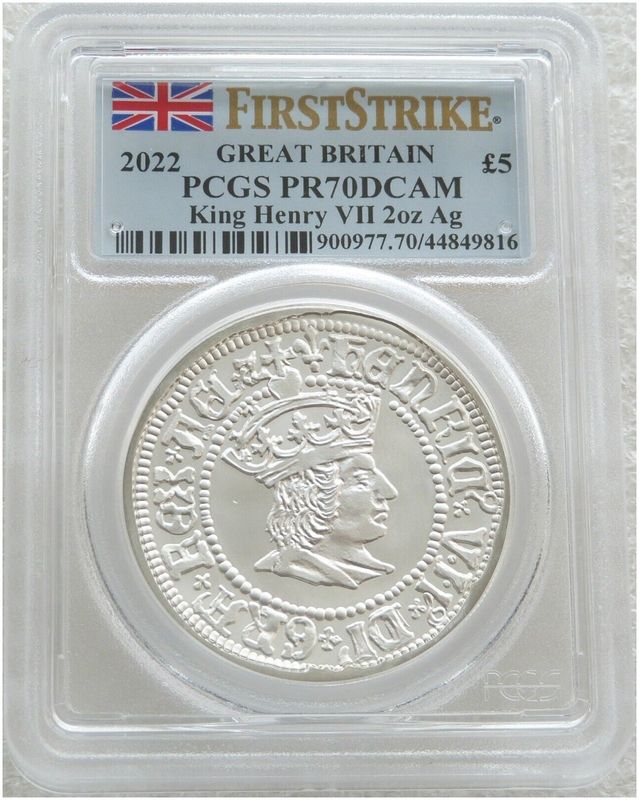 2022 British Monarchs King Henry VII £5 Silver Proof 2oz Coin PCGS PR70 DCAM First Strike