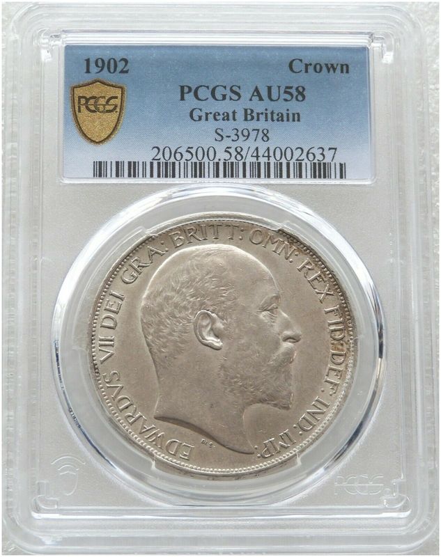 1902 Edward VII St George and the Dragon Crown Silver Coin PCGS AU58
