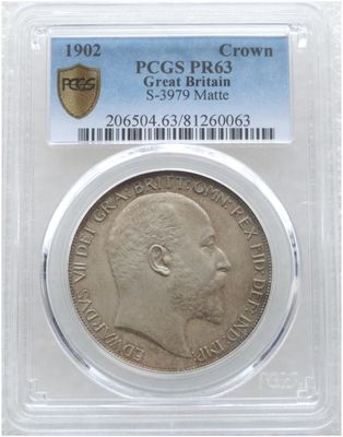1902 Edward VII Coronation Crown Silver Matte Proof Coin PCGS PR63