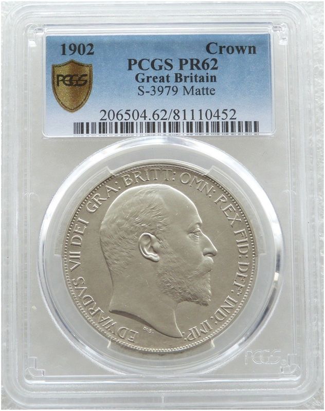 1902 Edward VII Coronation Crown Silver Matte Proof Coin PCGS PR62