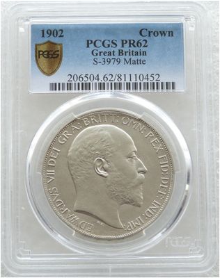 1902 Edward VII Coronation Crown Silver Matte Proof Coin PCGS PR62