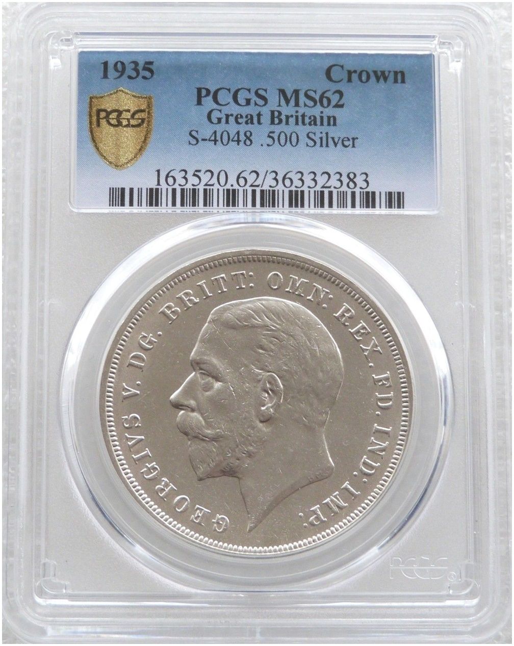 1935 George V Silver Jubilee St George and the Dragon Crown Silver Coin PCGS MS62