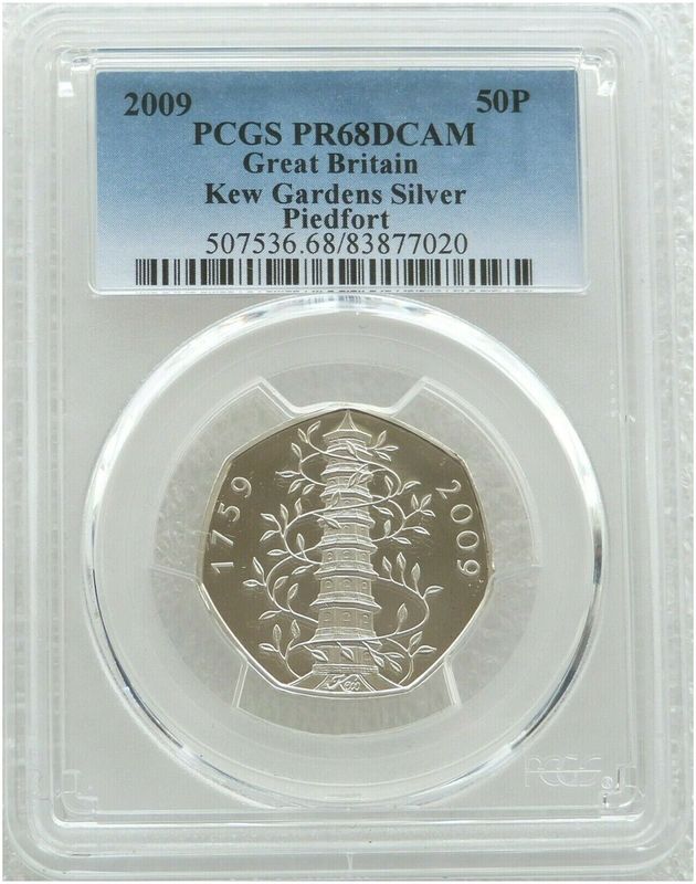 2009 Kew Gardens Piedfort 50p Silver Proof Coin PCGS PR68 DCAM 2009 Kew Gardens Piedfort 50p Silver Proof Coin PCGS PR68 DCAM