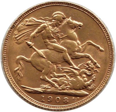 1908 Edward VII Full Sovereign Gold Coin