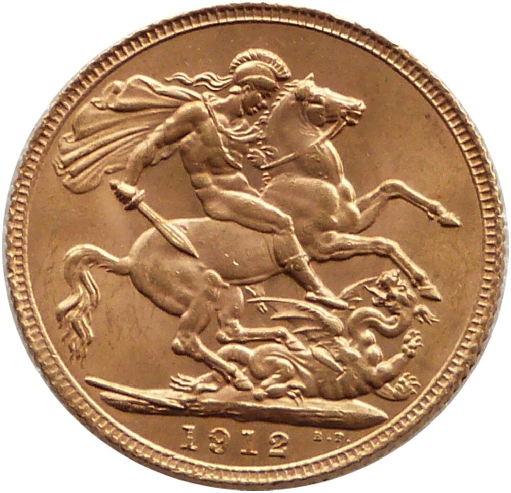 1912 George V Full Sovereign Gold Coin