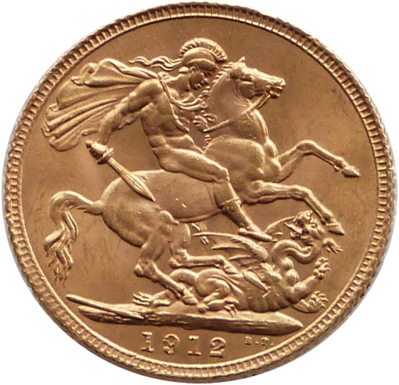 1912 George V Full Sovereign Gold Coin