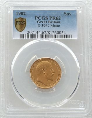 1902 Edward VII Coronation Full Sovereign Gold Matte Proof Coin PCGS PR62