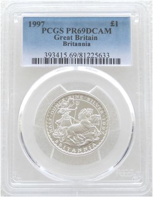 1997 Britannia £1 Silver Proof 1/2oz Coin PCGS PR69 DCAM