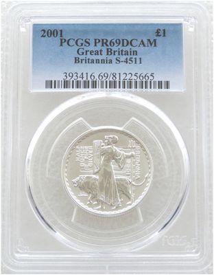 2001 Britannia £1 Silver Proof 1/2oz Coin PCGS PR69 DCAM