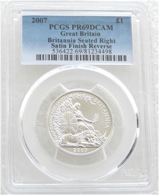 2007 Britannia £1 Silver Matte Proof 1/2oz Coin PCGS PR69 DCAM - 2007 Design
