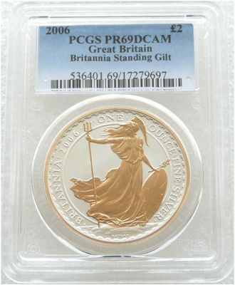 2006 Britannia £2 Silver Gold Proof 1oz Coin PCGS PR69 DCAM