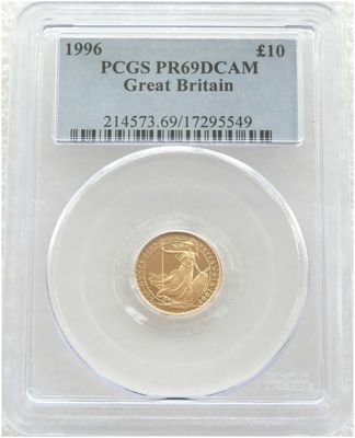 1996 Britannia £10 Gold Proof 1/10oz Coin PCGS PR69 DCAM 1996 Britannia £10 Gold Proof 1/10oz Coin PCGS PR69 DCAM