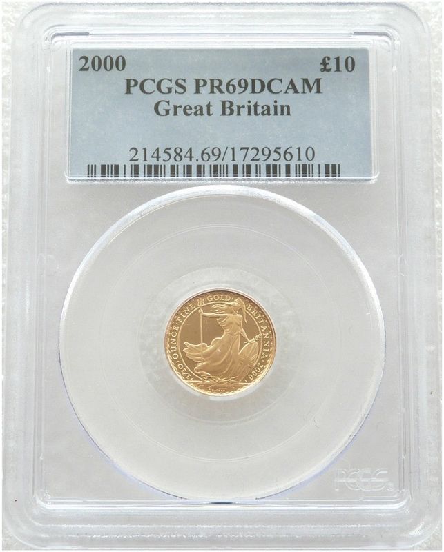 2000 Britannia £10 Gold Proof 1/10oz Coin PCGS PR69 DCAM 2000 Britannia £10 Gold Proof 1/10oz Coin PCGS PR69 DCAM