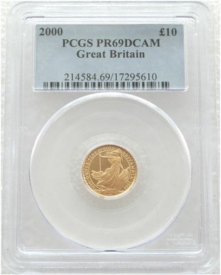2000 Britannia £10 Gold Proof 1/10oz Coin PCGS PR69 DCAM 2000 Britannia £10 Gold Proof 1/10oz Coin PCGS PR69 DCAM