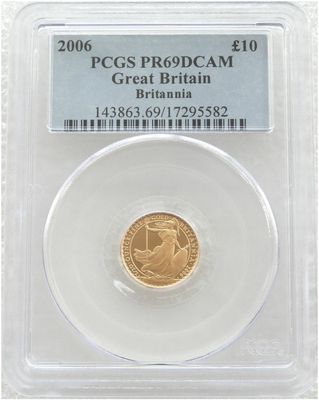 2006 Britannia £10 Gold Proof 1/10oz Coin PCGS PR69 DCAM 2006 Britannia £10 Gold Proof 1/10oz Coin PCGS PR69 DCAM
