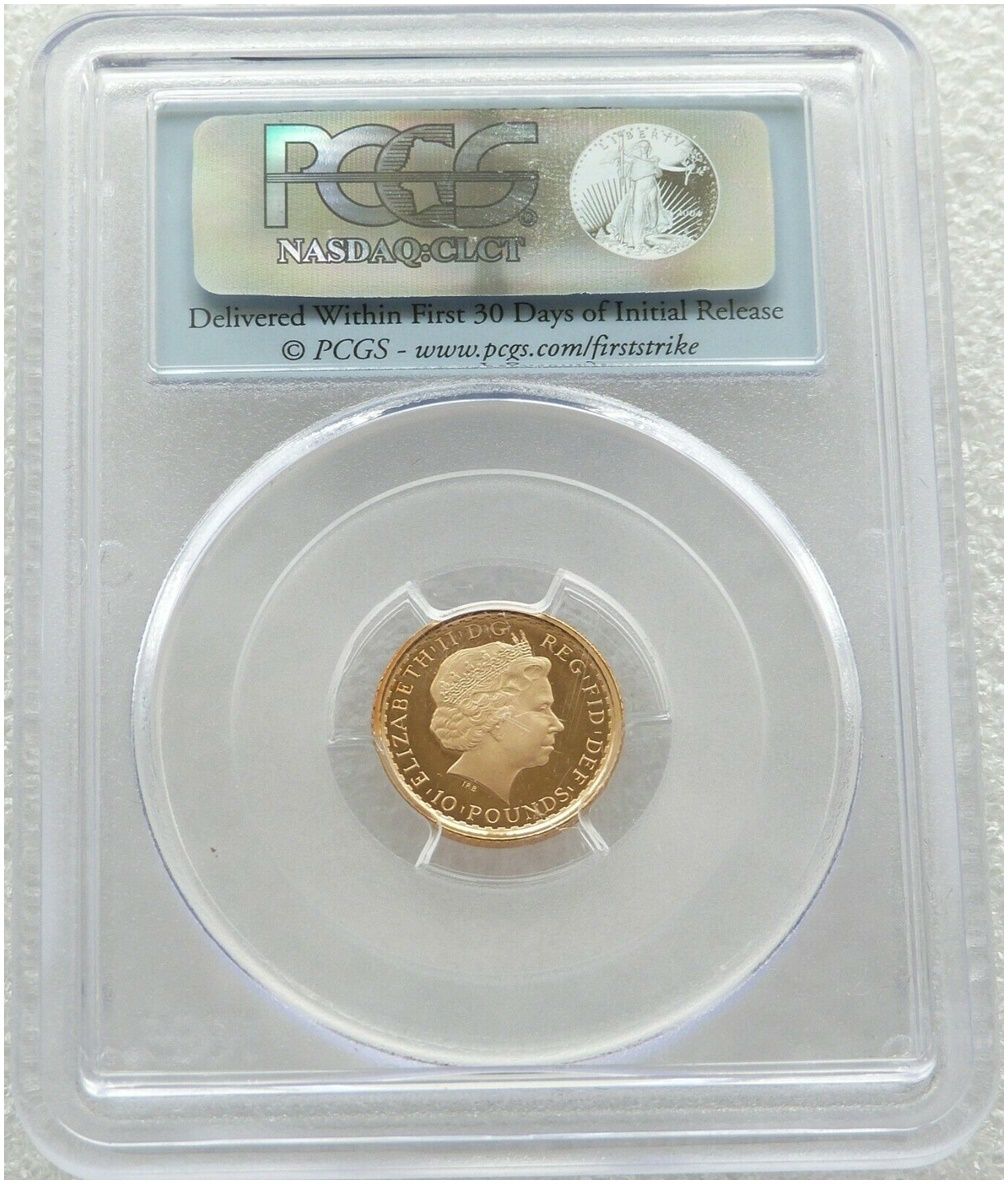 2012 Britannia £10 Gold Proof 1/10oz Coin PCGS PR70 DCAM FS